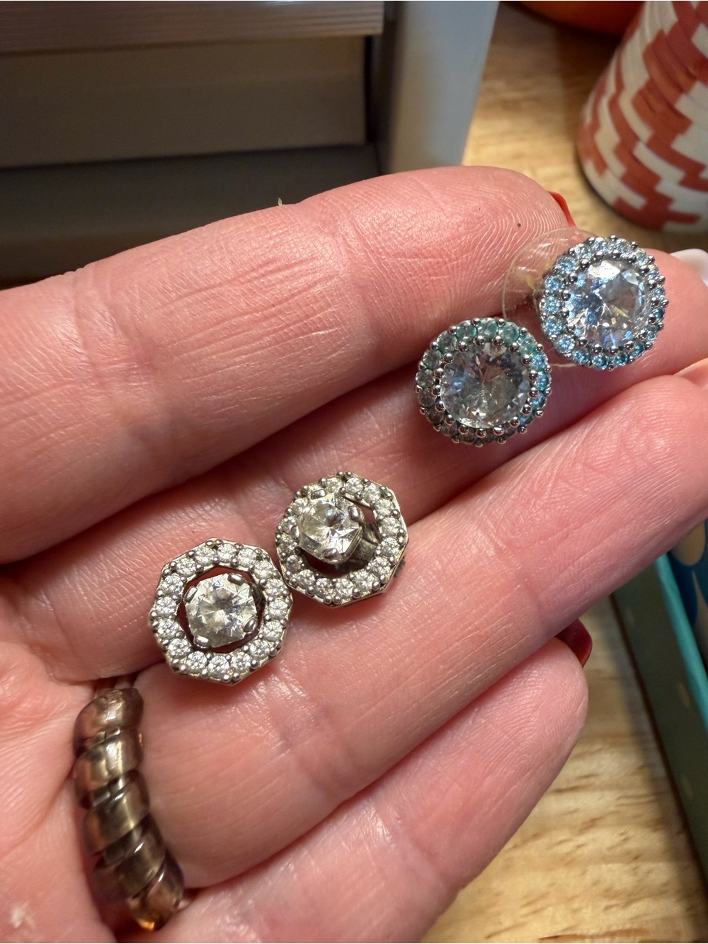 Touchstone Crystal and Park Lane Halo CZ earrings
